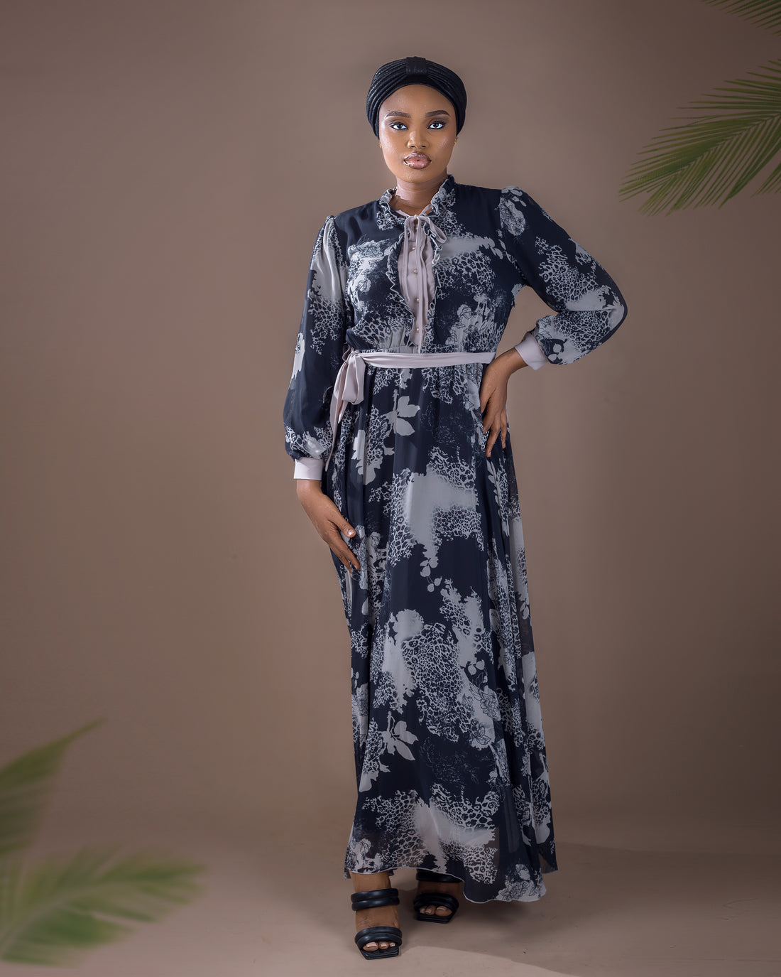 Floral Dress with Frill and placket
